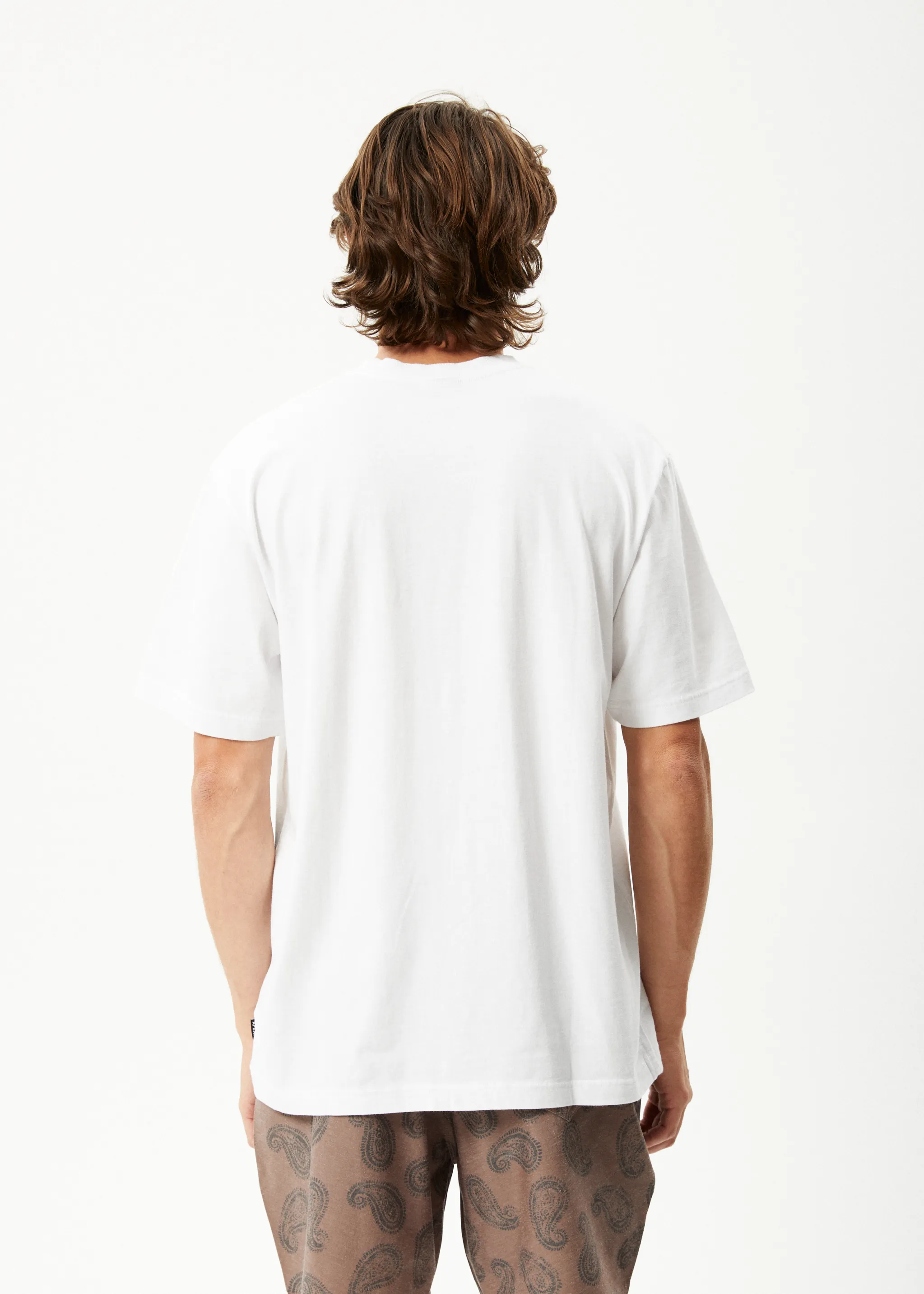 AFENDS Mens Gardener - Retro Graphic T-Shirt - White