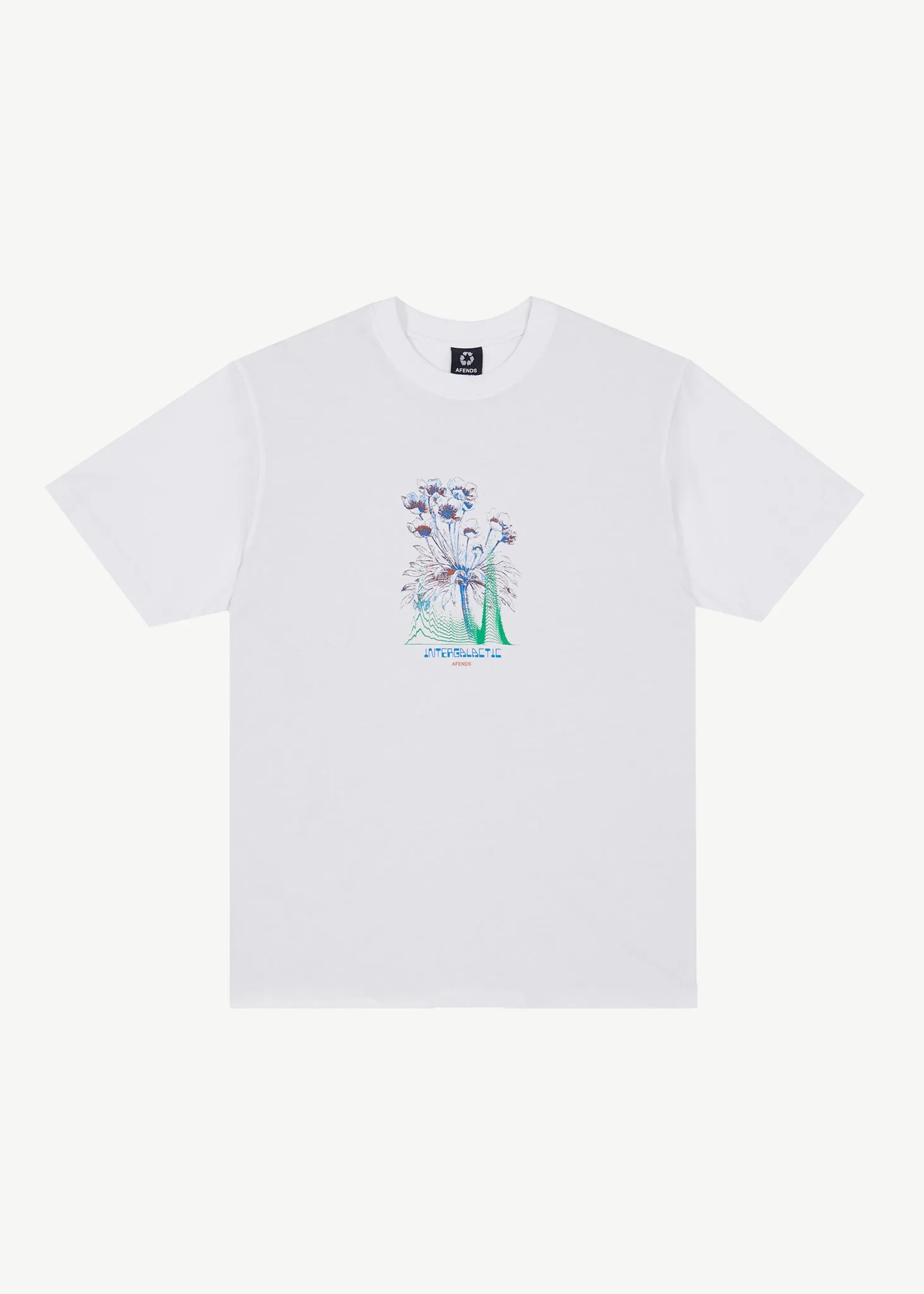 AFENDS Mens Gardener - Retro Graphic T-Shirt - White