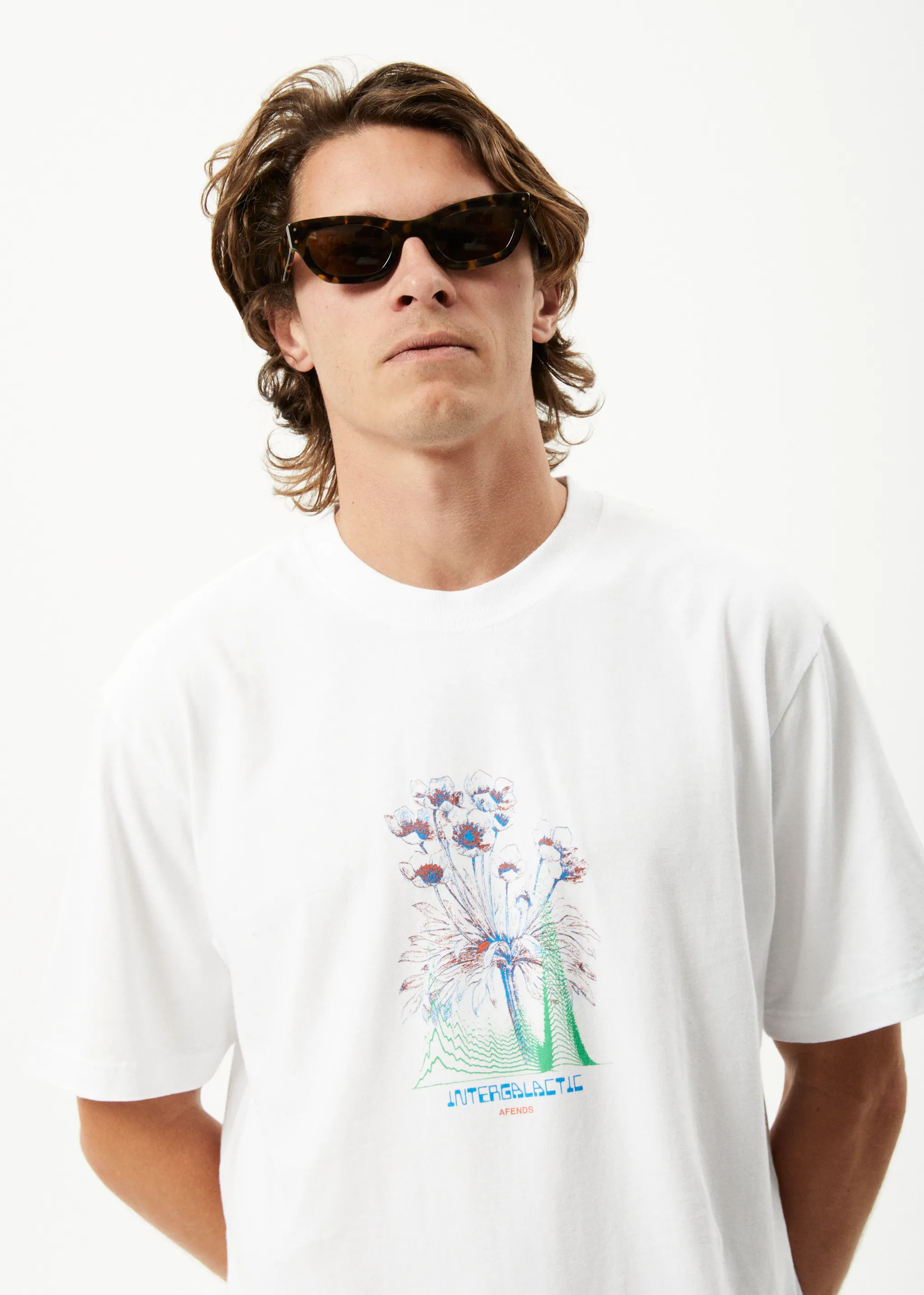 AFENDS Mens Gardener - Retro Graphic T-Shirt - White