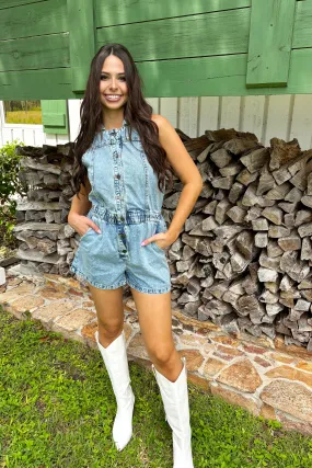 Always Remarkable Denim Romper