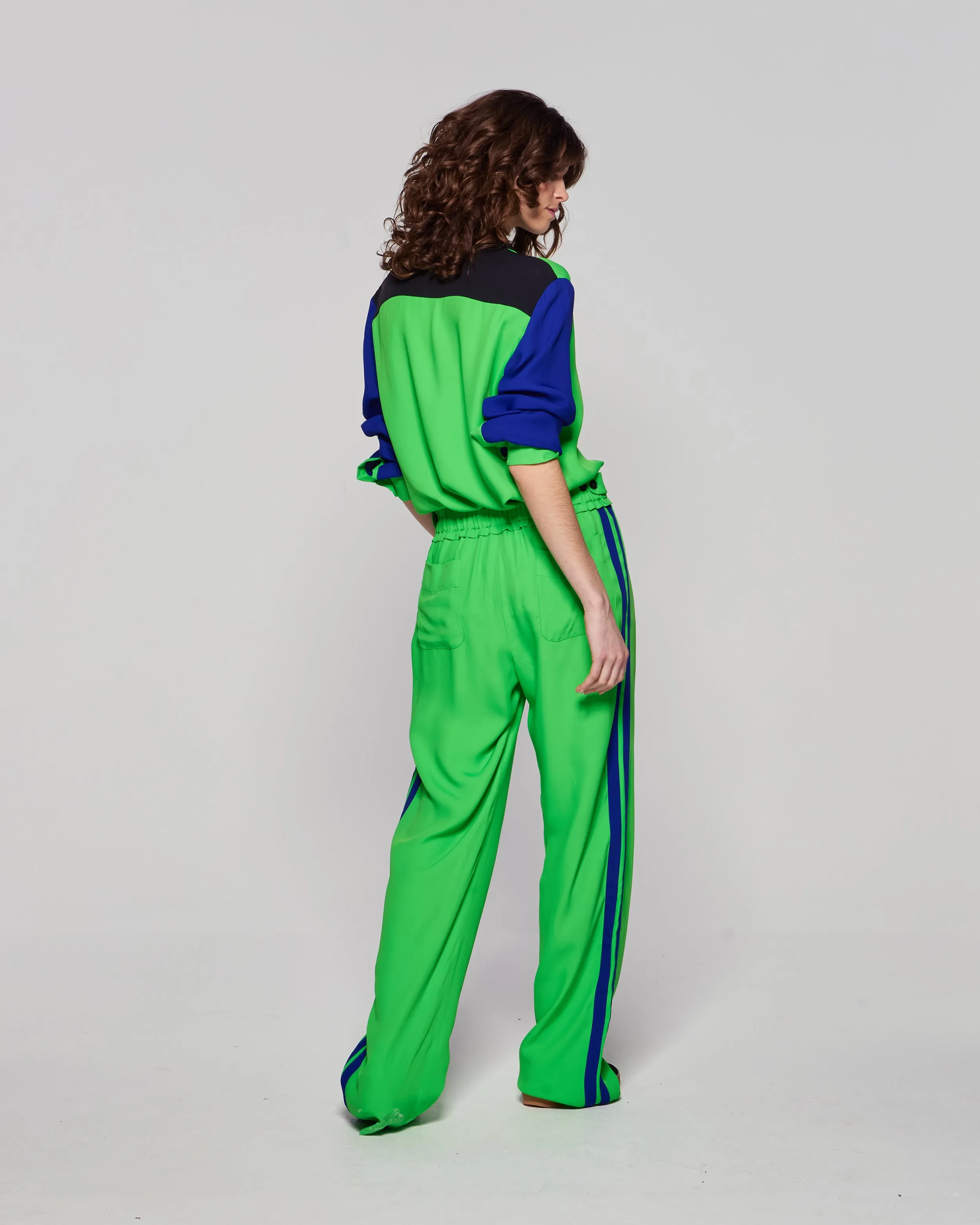 Boyfriend Trouser '24 - Bright Green/Cobalt Blue