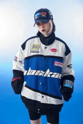 Buy New Vintage Blackair Racer Jacket | Turbo Retro Oversized Motosports Racing Jacket For Women