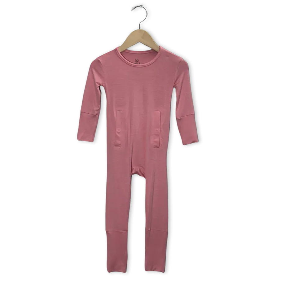 Cotton Candy Adaptive Tube Access with snaps Day to Night Romper