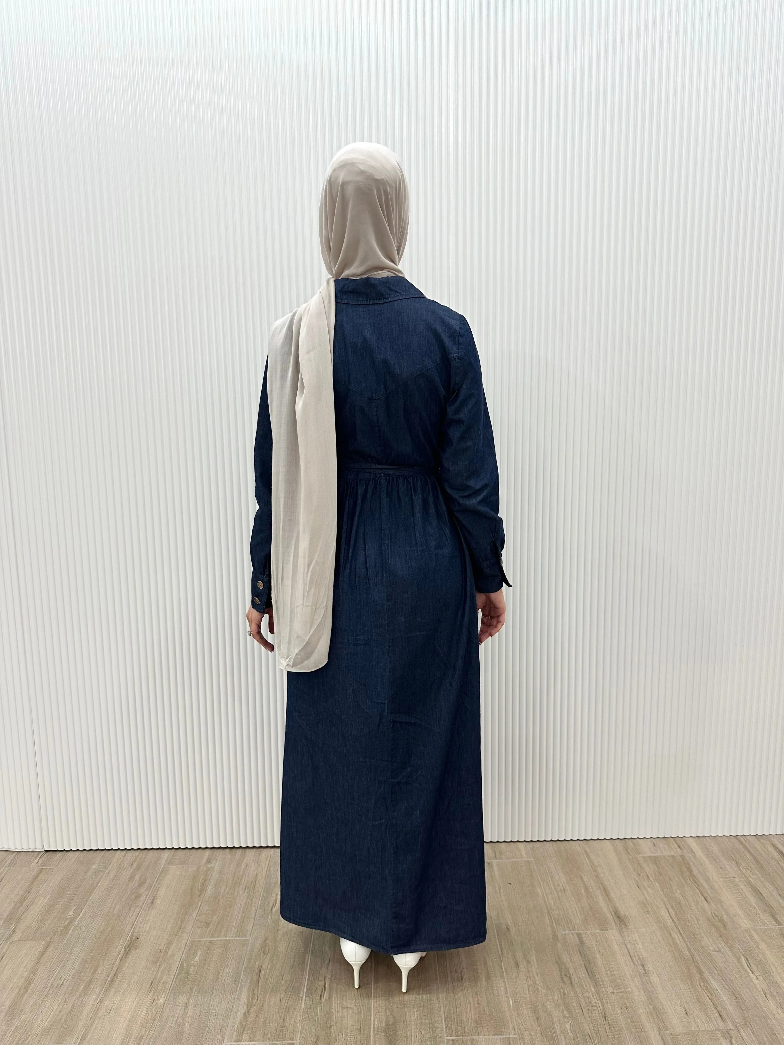 DENIM WAISTLINE DRESS