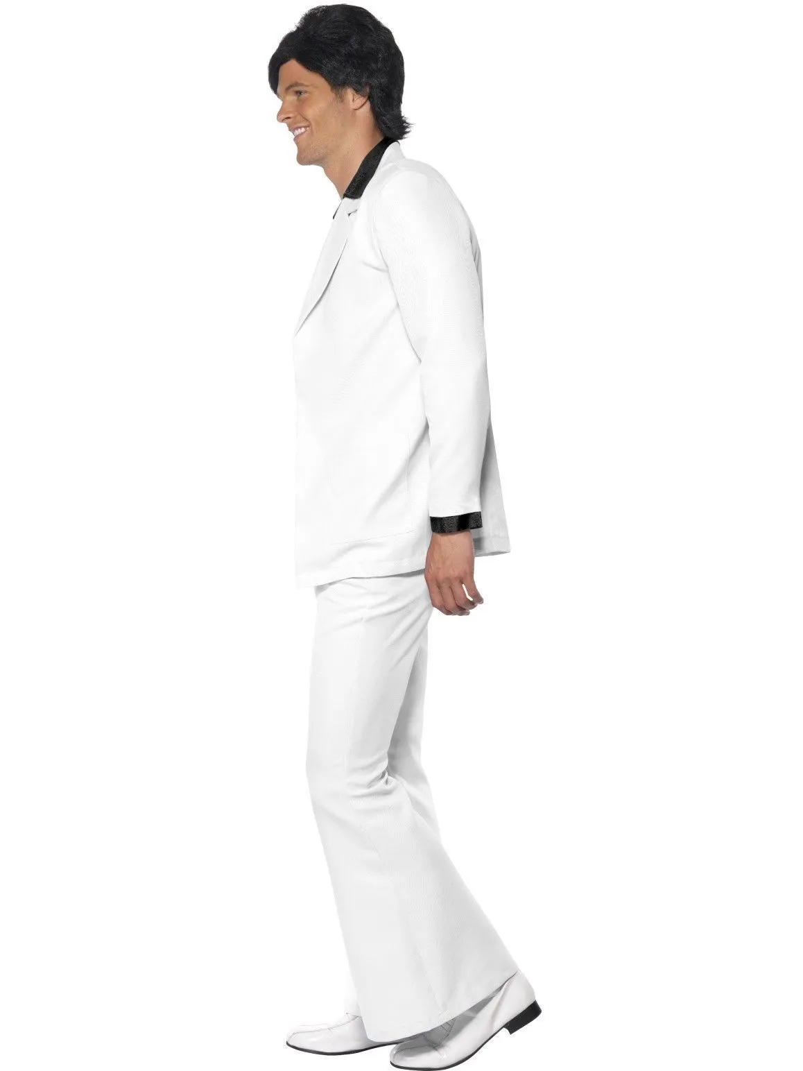 Disco Fever 1970's White Suit Men's Costume For Sale