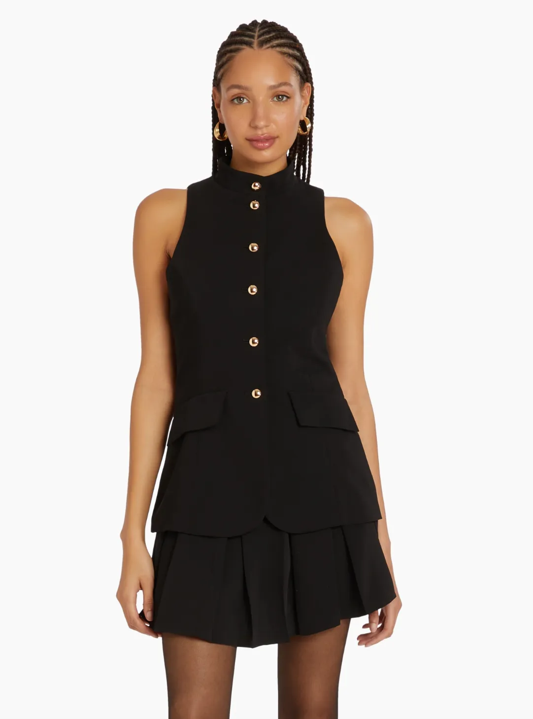 Evelyn Skort Romper - Black