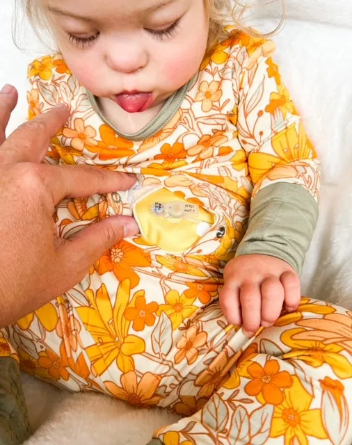 Fallin' for Blooms Adaptive Tube Access with snaps Day to Night Romper