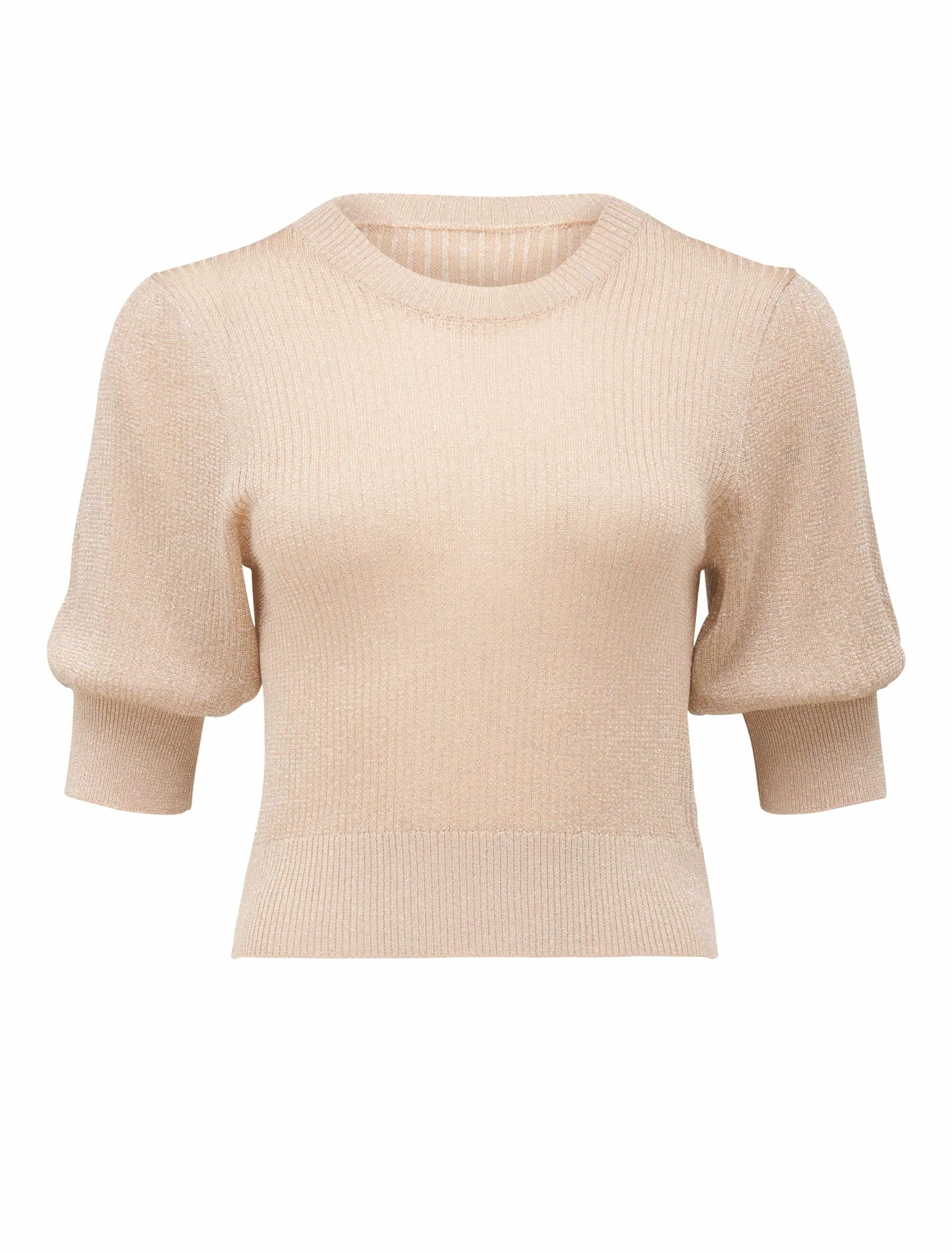 Georgia Metallic Puff Knit Tee