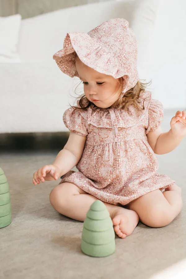 Girl's Organic-cotton Muslin Romper - Romantic
