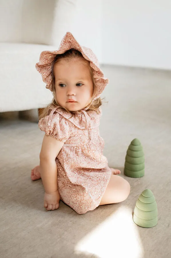 Girl's Organic-cotton Muslin Romper - Romantic