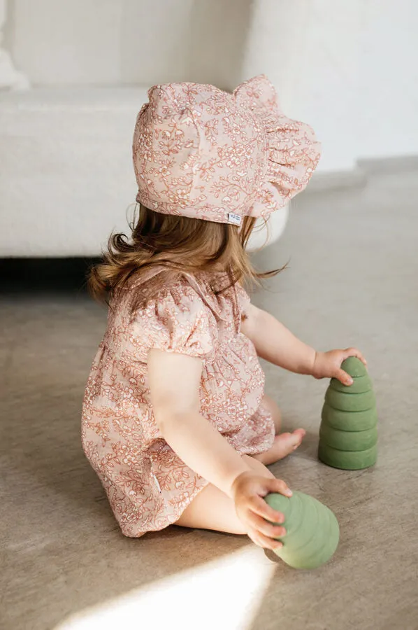Girl's Organic-cotton Muslin Romper - Romantic