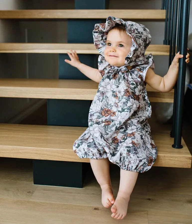 Girl's Organic-cotton Muslin Romper - Summer Garden