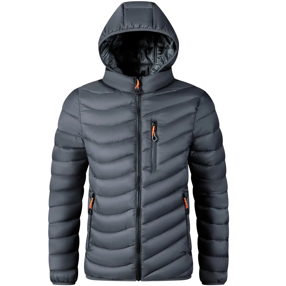 Men’s Lightweight Hooded Parka – Cotton-Padded Windbreaker Jacket for  Winter
