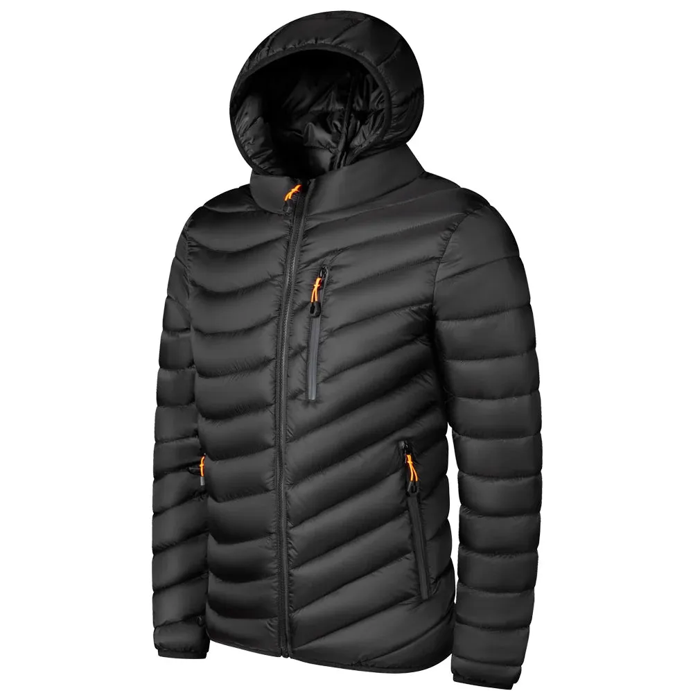 Men’s Lightweight Hooded Parka – Cotton-Padded Windbreaker Jacket for  Winter