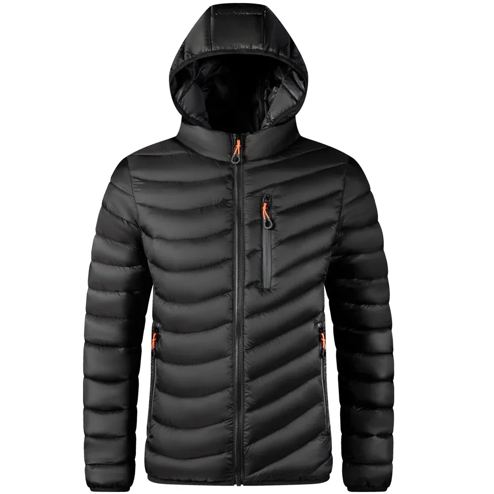 Men’s Lightweight Hooded Parka – Cotton-Padded Windbreaker Jacket for  Winter