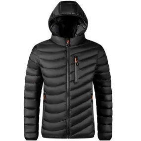 Men’s Lightweight Hooded Parka – Cotton-Padded Windbreaker Jacket for  Winter