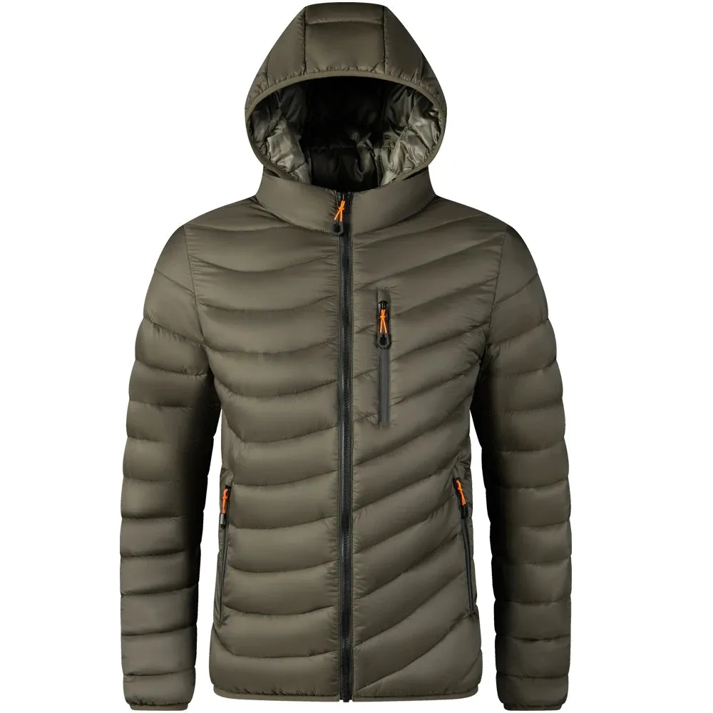 Men’s Lightweight Hooded Parka – Cotton-Padded Windbreaker Jacket for  Winter