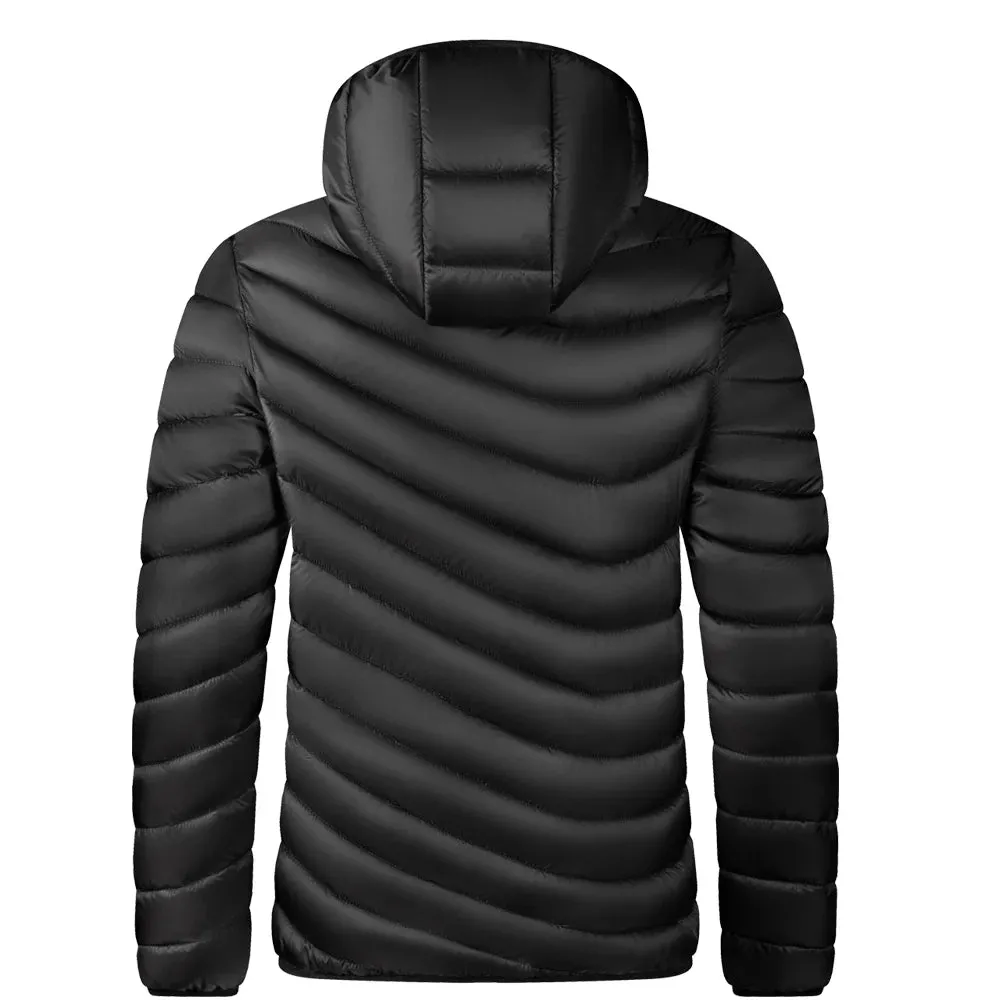 Men’s Lightweight Hooded Parka – Cotton-Padded Windbreaker Jacket for  Winter