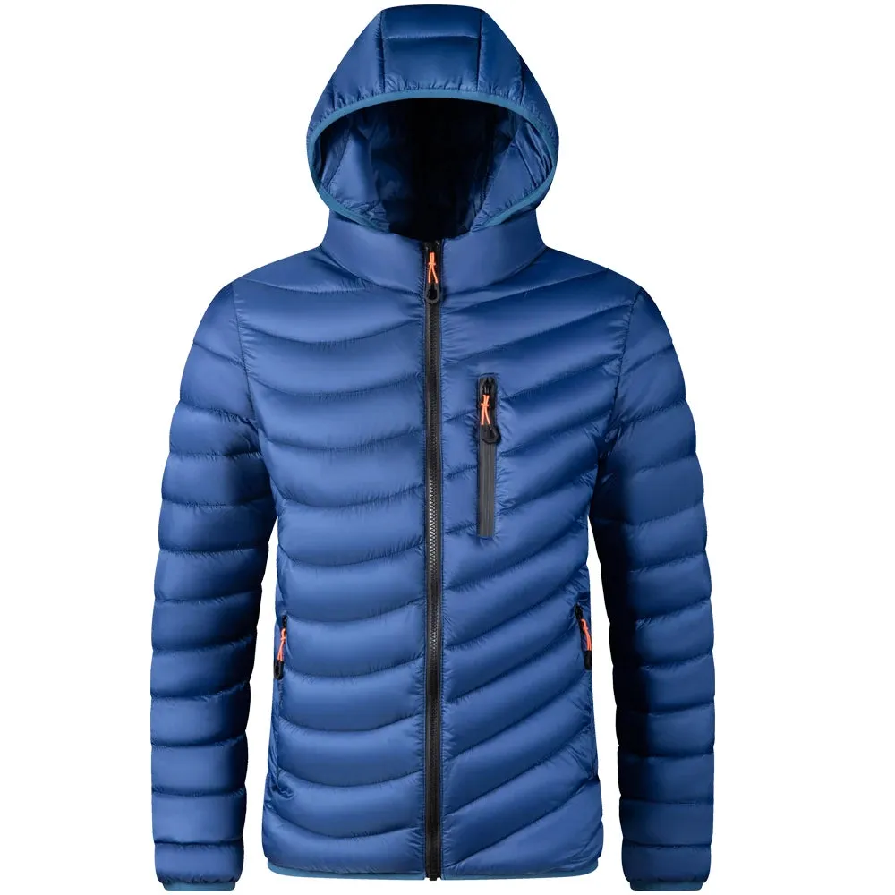 Men’s Lightweight Hooded Parka – Cotton-Padded Windbreaker Jacket for  Winter