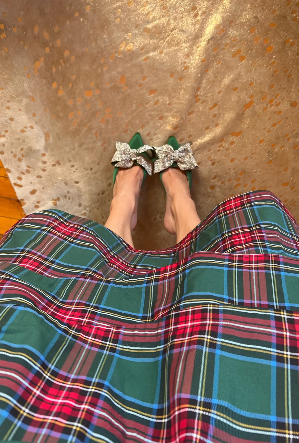 MIDI Teagan Tiered Skirt - Tartan Plaid