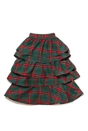 MIDI Teagan Tiered Skirt - Tartan Plaid