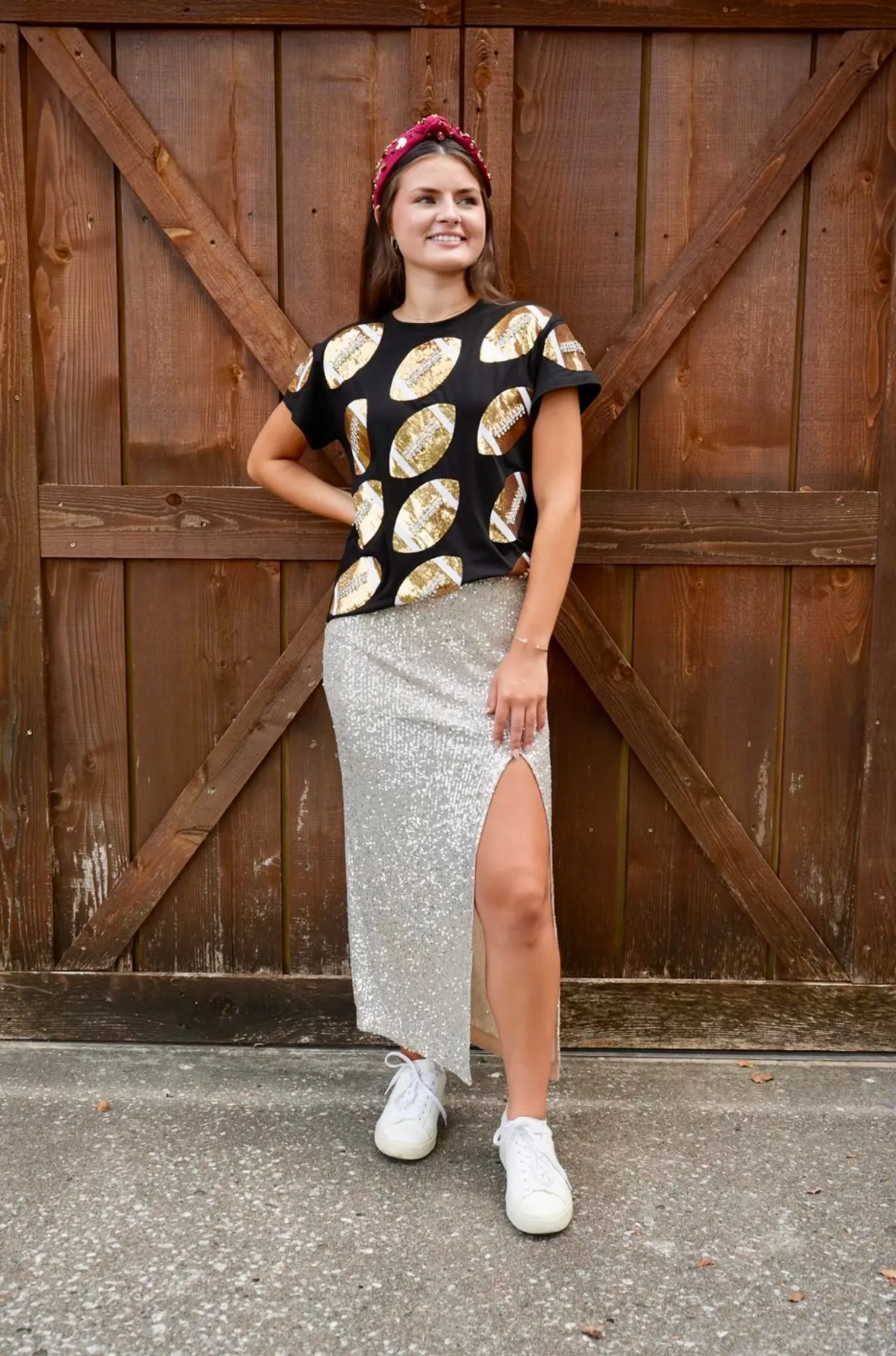 My Shooting Stars Sequin Midi Skirt - Champagne