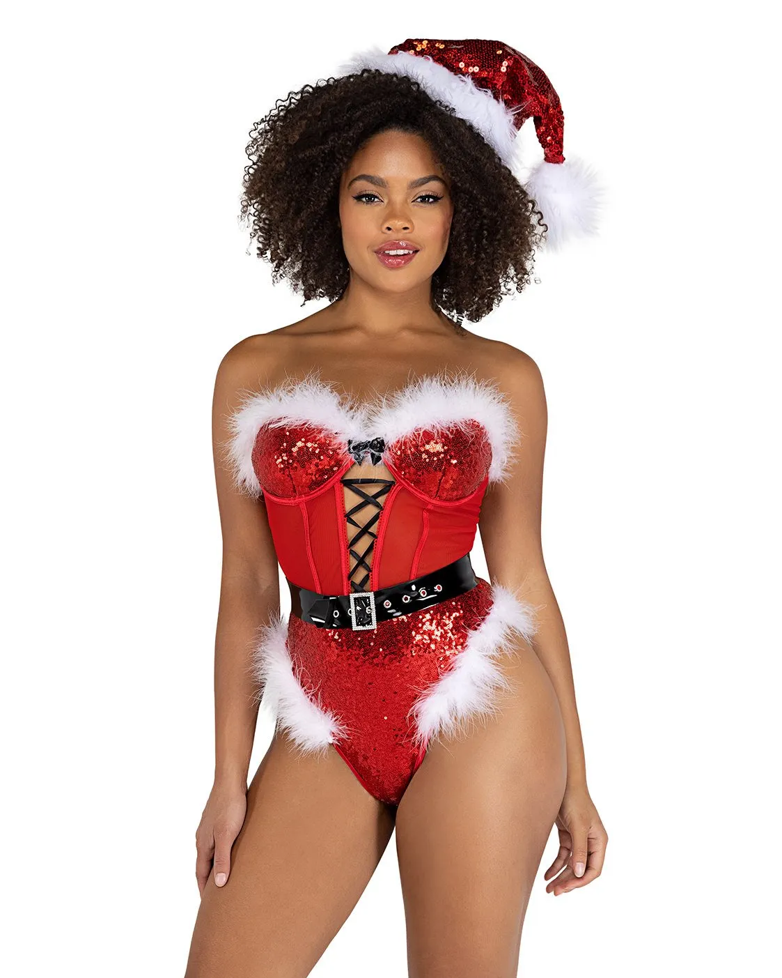 Naughty & Nice Lace-Up Bodysuit
