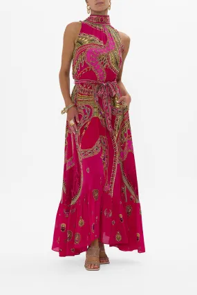 NECKTIE DRESS WITH ELASTICATED WAIST KISSED BY A COBRA