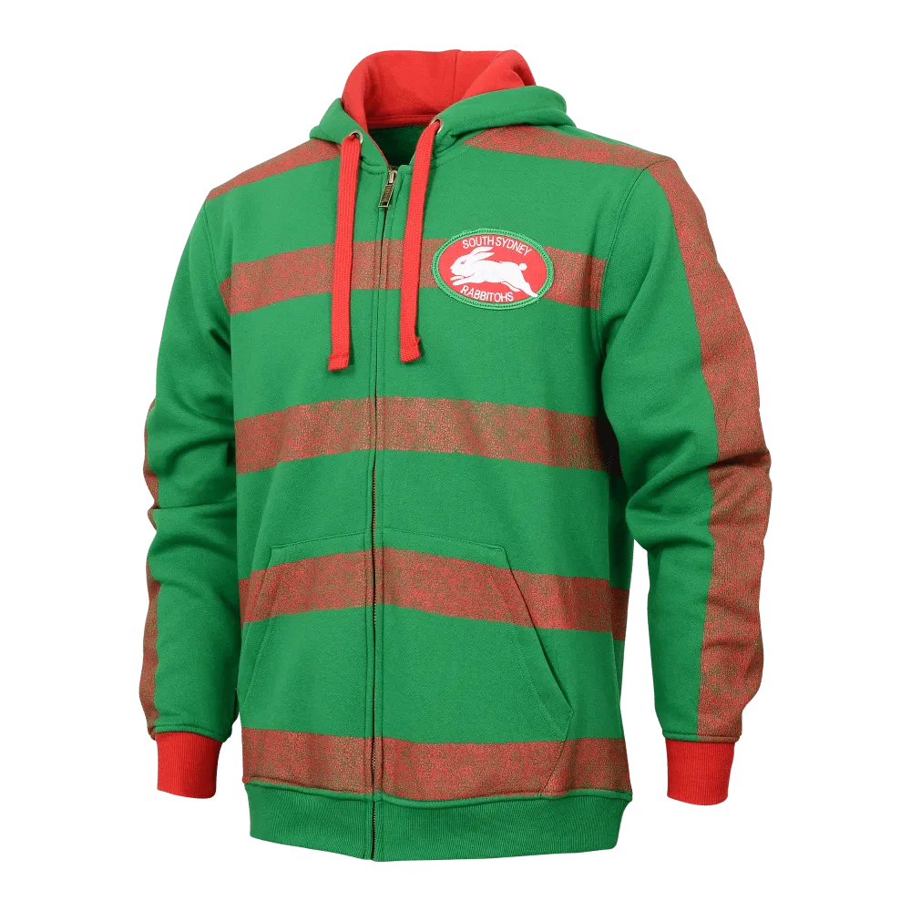 NRL Retro Zip Hoodie - South Sydney Rabbitohs - Full Zip - Fleece - Jacket