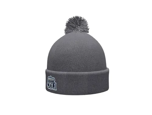 Old Dominion University ODU Monarchs Prime Cuffed Fold Over Pom Pom Winter Knit Hat Beanie Alternate