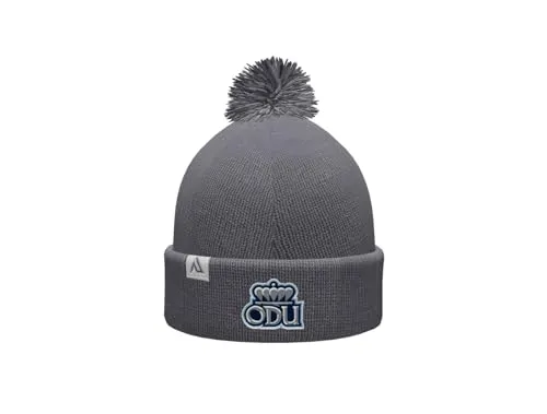 Old Dominion University ODU Monarchs Prime Cuffed Fold Over Pom Pom Winter Knit Hat Beanie Alternate