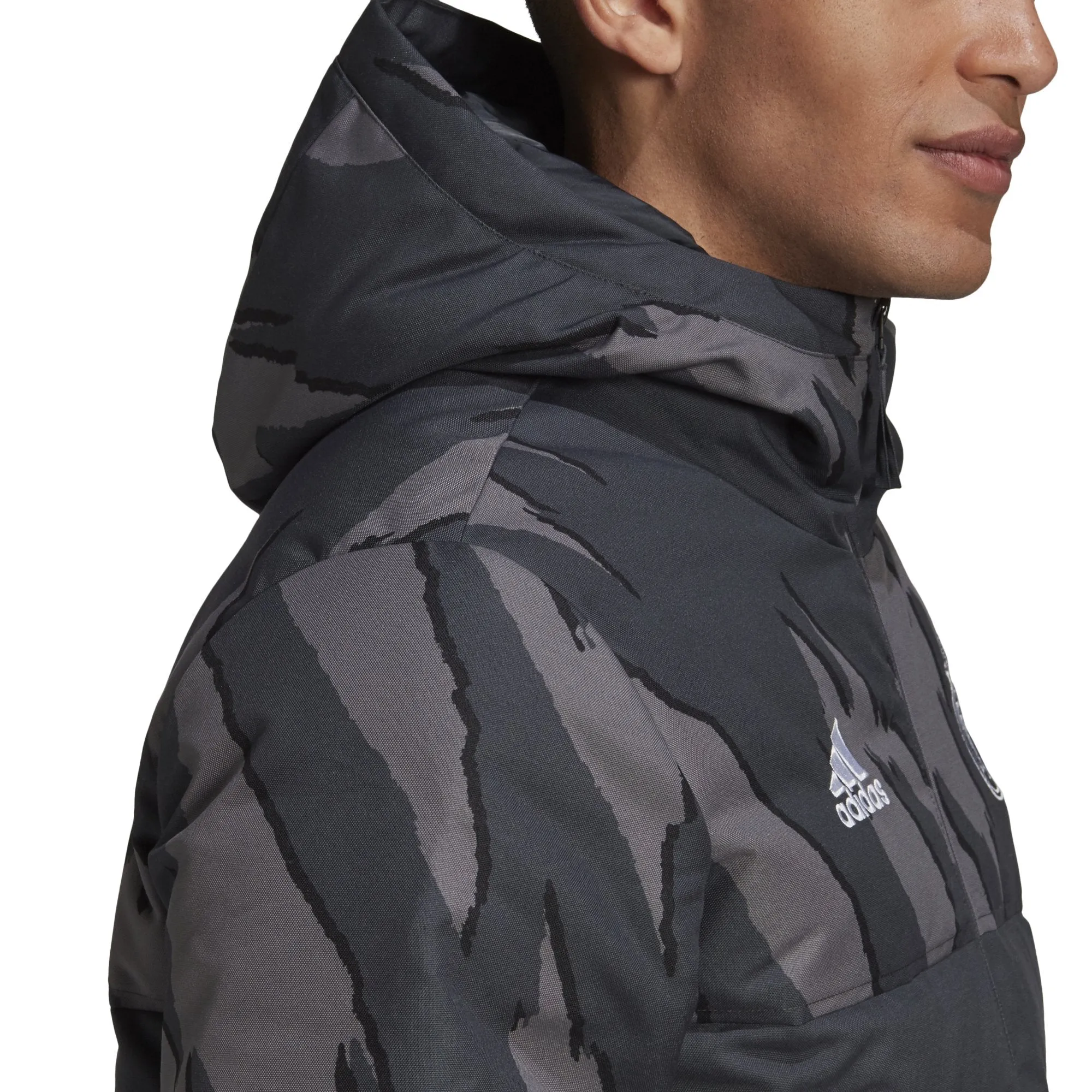 Real Madrid Mens SSP Down Coat - Grey