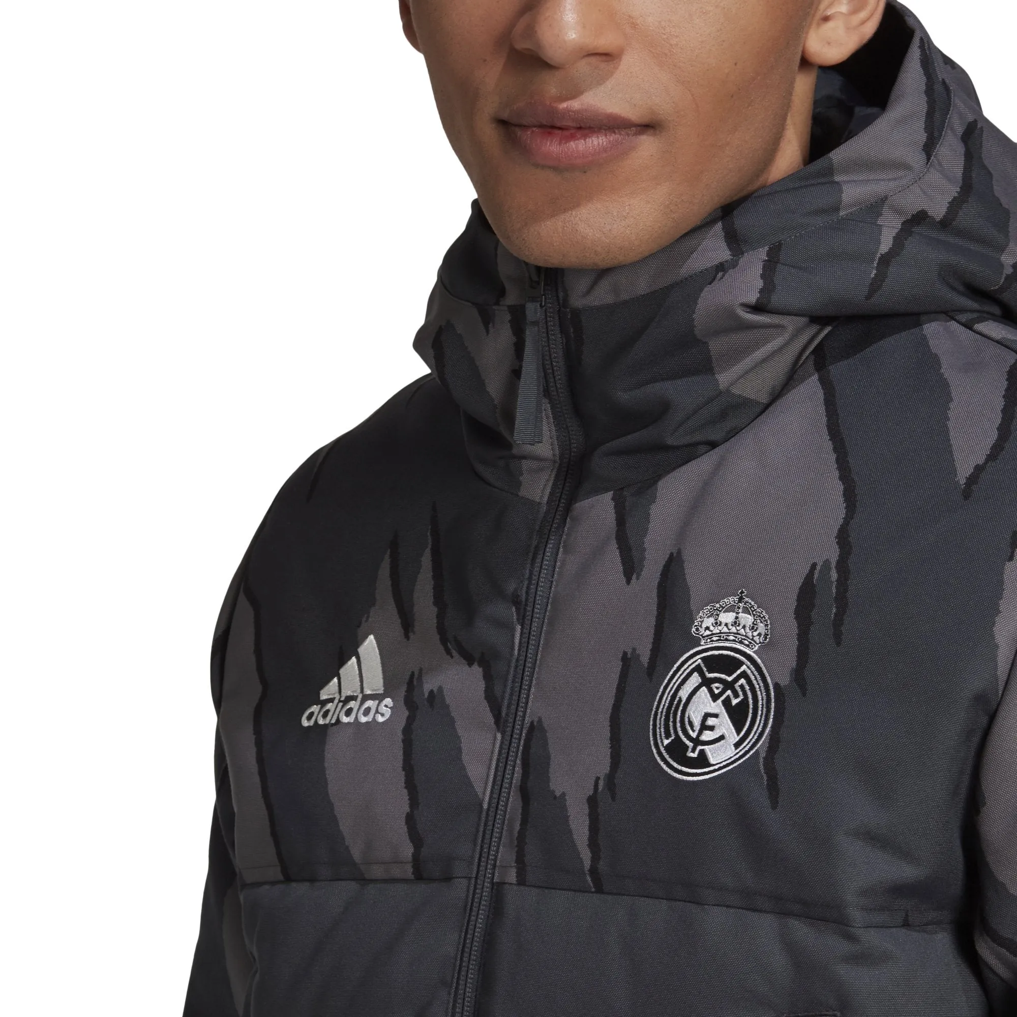 Real Madrid Mens SSP Down Coat - Grey
