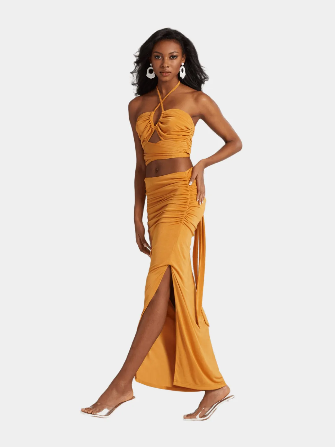 Rouched Shimmer Skirt