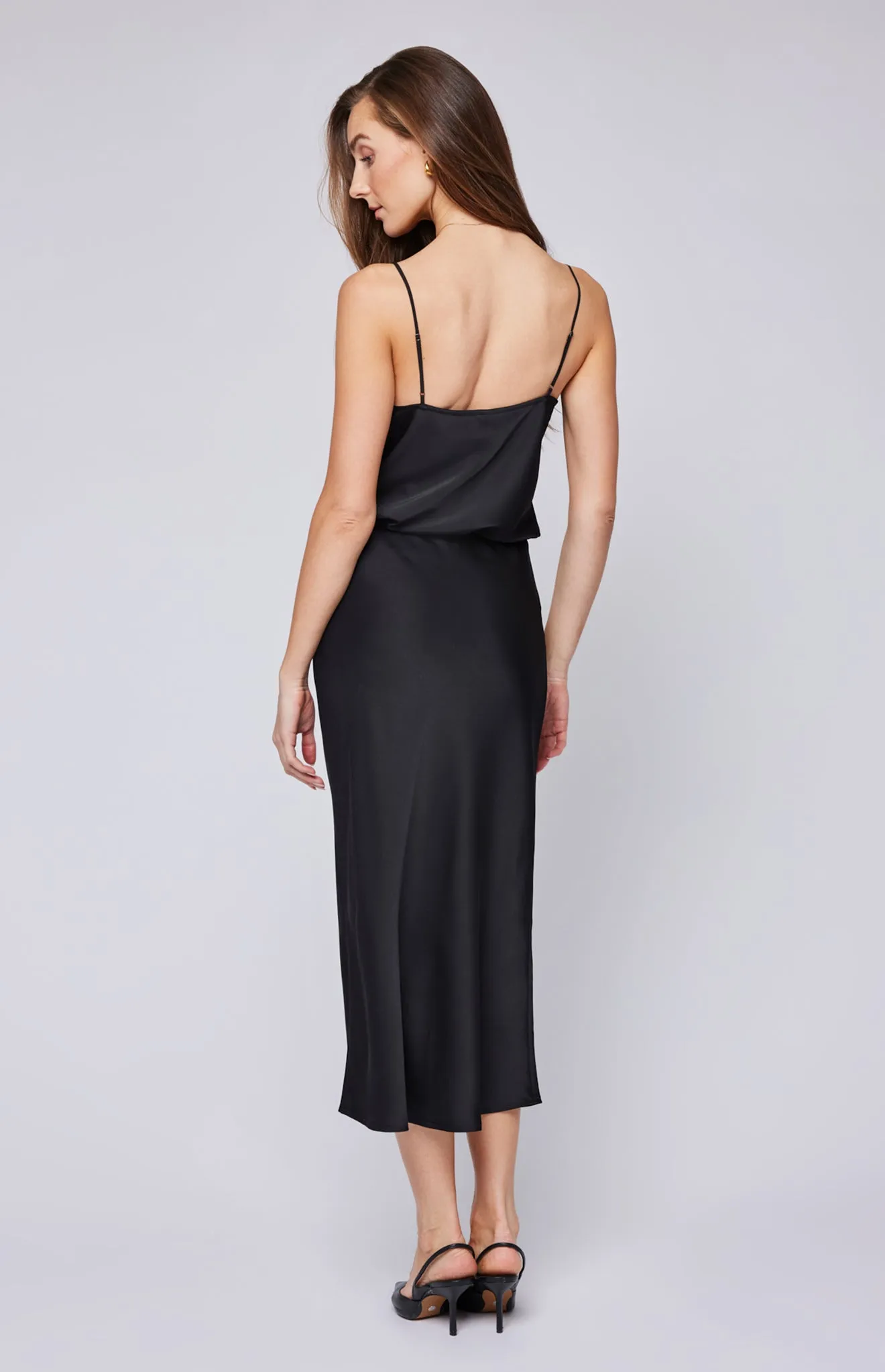 Selena Satin Midi Skirt