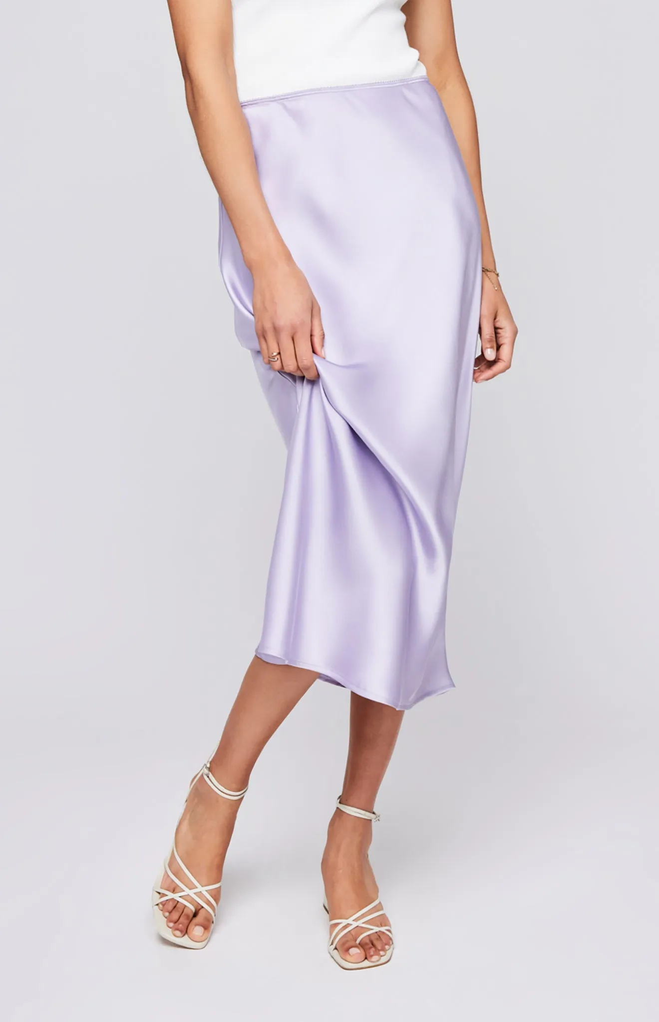 Selena Satin Midi Skirt