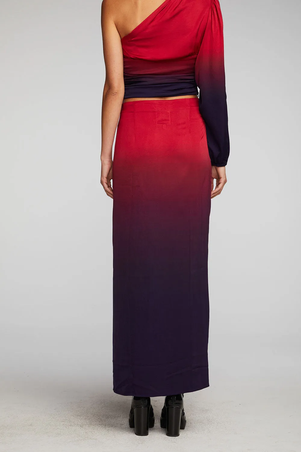 Stretch Silky Woven Midi Skirt