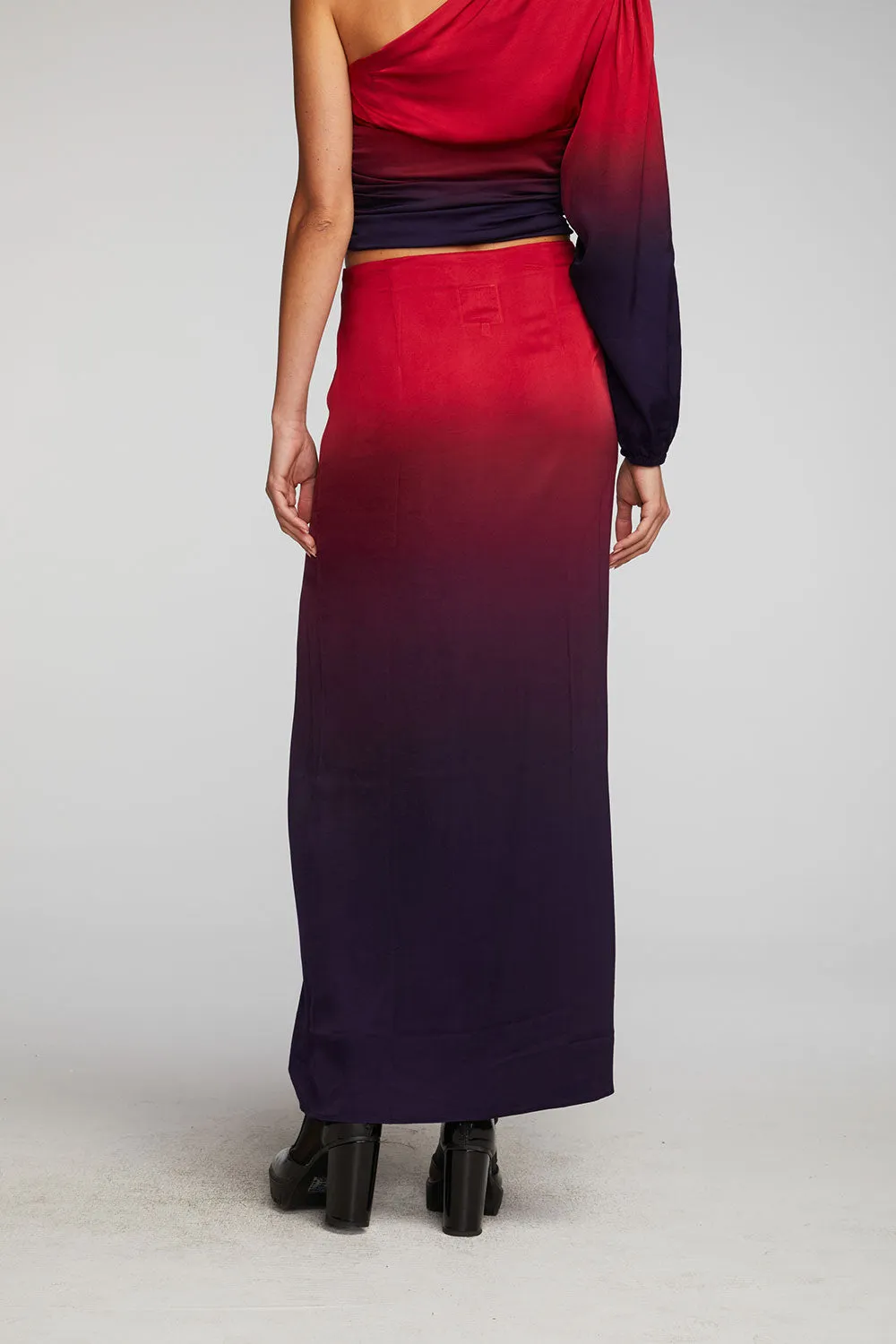 Stretch Silky Woven Midi Skirt