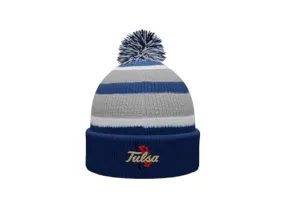 The University of Tulsa Golden Hurricane Prime Cuffed Fold Over Pom Pom Winter Knit Beanie